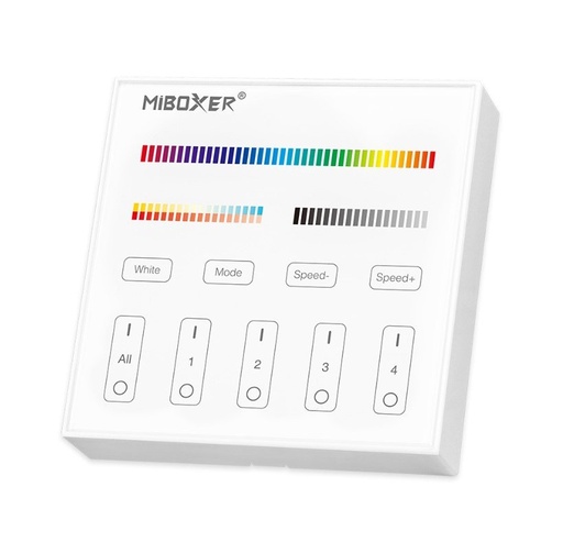 [B4] Panel de control táctil RF para pared LED RGB + CCT 4 Zonas