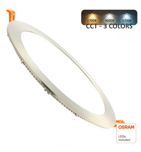 [91877] Placa Slim LED Circular 24W Acero Inox CCT OSRAM CHIP DURIS E 2835