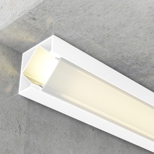 [4430] Tira LED Perfil de Aluminio esquina Blanco 2metros
