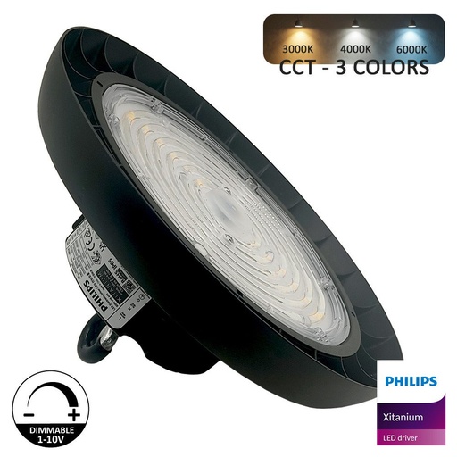 [HBGER100W-CCT-91435-UND] Campana Industrial LED 120W-100W-80W | UFO | 3CCT | Driver Philips Xitanium | Dimable 1-10V