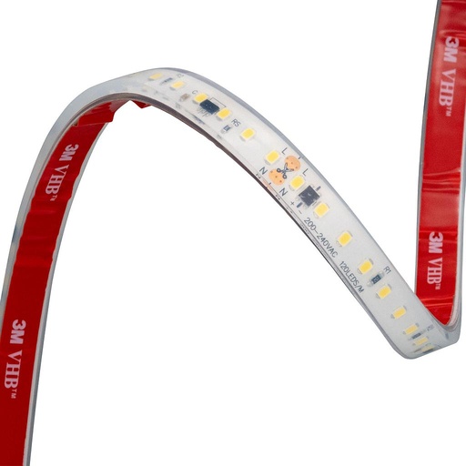[TR15W67] Tira de LED AC220V PRO 15W/m 1700lm / W IP67 CRI80+ 20m / Rollo precio por metro