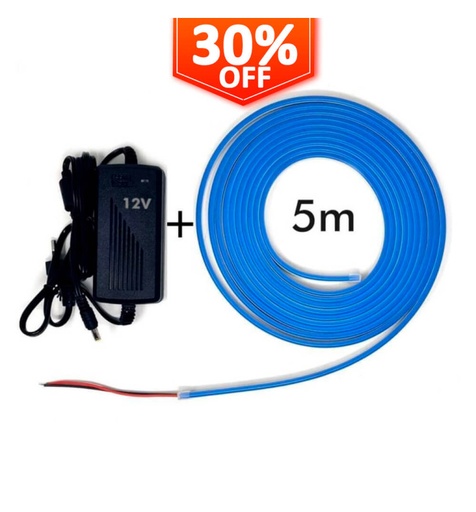 [76253] Neón Azul LED 6mm 12V + Fuente de Alimentación