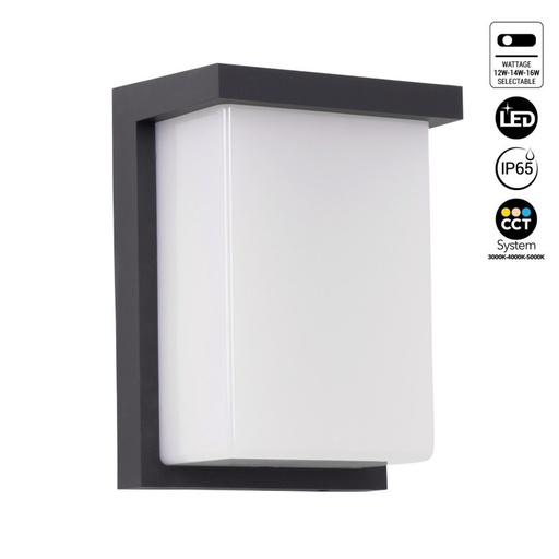 [95070] Aplique LED Aplique De Pared Exterior Aluminio Potencia Ajustable: 12W-14W-16W CCT