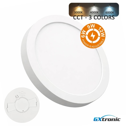 [PNRS12W-CCT-91548] Plafón LED + Downlight Circular 6W-12W-18W | NEW MOSS Slim | 3CCT | IP44