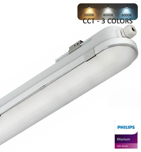 [91456] Pantalla Estanca LED 40W COREPLUS EVO 120cm | Driver Philips Xitanium | 3CCT | IP66