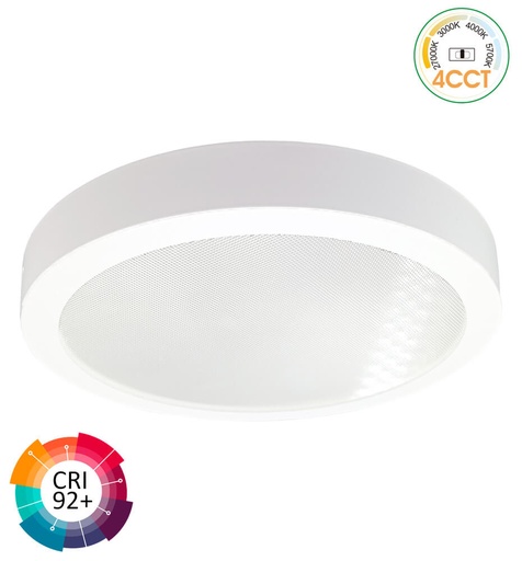 [91462] Plafón LED Superficie Circular 24W | 4CCT | UGR19 | SMD2835 140lm / W | CRI92