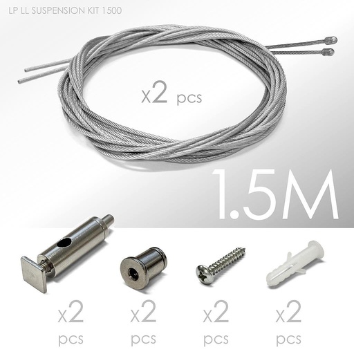 [79155] Kit de Suspensión por Cable de Acero 1.5m para Paneles y Luminarias
