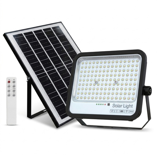 [FLS200W-3CCT-91559] Foco Proyector LED Solar 200W 2700lm EcoLux 3CCT | Control Remoto | IP65