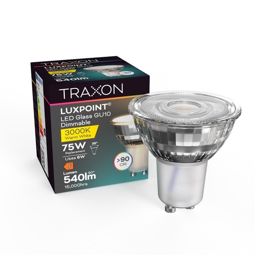 [19672] Bombilla LED GU10 Cristal Dimable 6W 36°