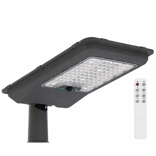 [26448-6000K] Farola LED Solar EcoSun 240 SMD5050 4800Lm | Sensor PIR + Control Remoto | 6500K IP65