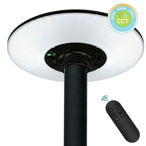 Farola LED Solar EcoUrban 120 SMD2835 3CCT 1800Lm | Sensor PIR + Control Remoto | IP65