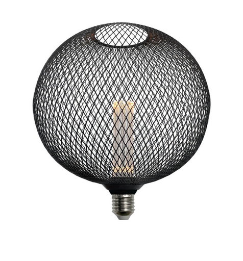 [91753] Bombilla LED E27 Bombilla circular E27 4W negro