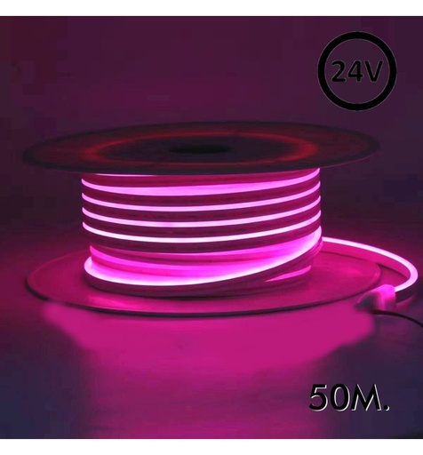 [neonf] Tira LED Neón 24V 50m / rollo rosa