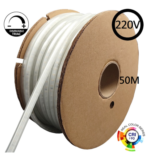 [TIRA LED 220V8W] Tira LED Con Cable Rectificador 220V | 120LED/M